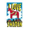 T-shirt med Dalahäst I love Sweden