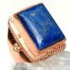 Lapis lazuli smycke ring koppar storlek 7
