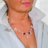 Terapeutiskt smycke halsband kristaller och 925 Sterling silver, tema hjrtats beskydd