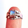 Regnbågsmånsten smycke handgjord tibetansk ring i .925 sterling silver