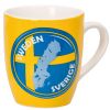 Souvenir mugg Sweden Sverige med svensk karta i svenska färger