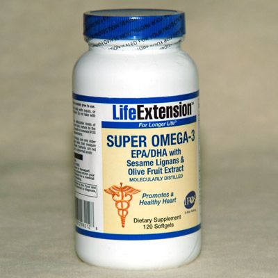 Super Omega-3 EPA/DHA with Sesame Lignans and Olive Fruit Extract (Molecularly Distilled), 120 softgels