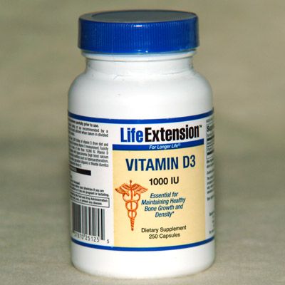 Vitamin D3 1000 IU, 250 capsules