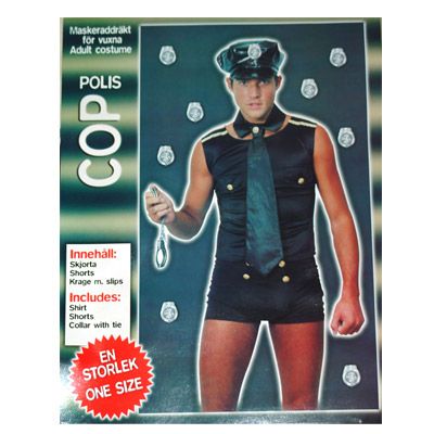 Party maskerad dräkt cop - polisman one size