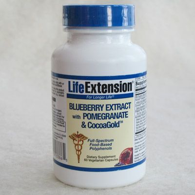 Blueberry Extract with Pomegranate & CocoaGold™, Blåbär extrakt med granatäpple och linnéherbariet från Life Extension