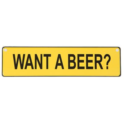 Trafficsign skylt Want a beer?