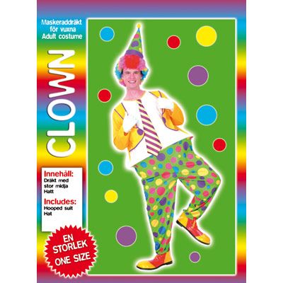 Clown party maskeraddräkt one size