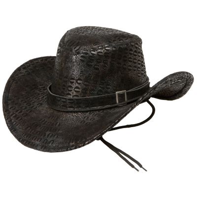 Party maskerad cowboy hatt svart ormskinnsmnstrad