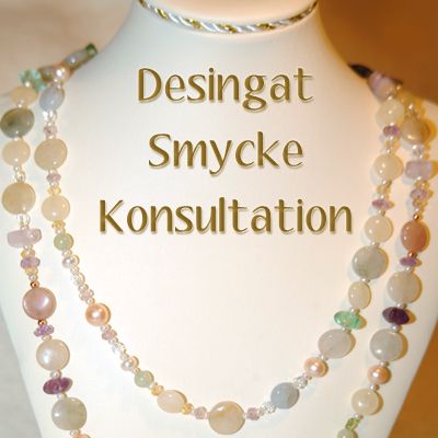 Konsultation för designat terapeutiskt smycke halsband kristaller och 925 Sterling silver