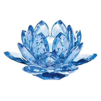 Lotusblomma blå, glas 10cm