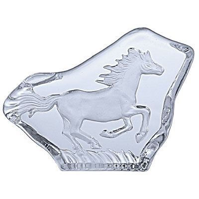 Kristallglas galopperande häst 9cm