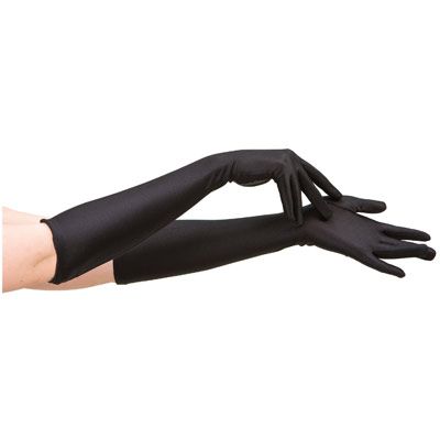Svarta långa handskar till party, fest, maskerad, halloween