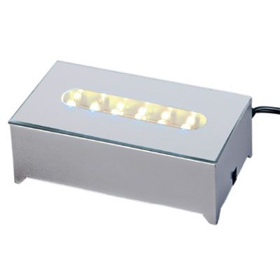 Ljusbox inklusive adapter vit ljus, 11x6 cm