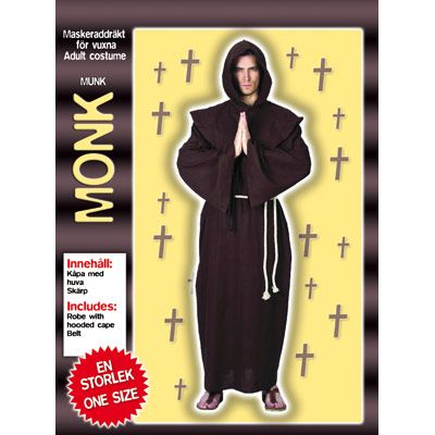Monk, munk party maskeraddräkt one size